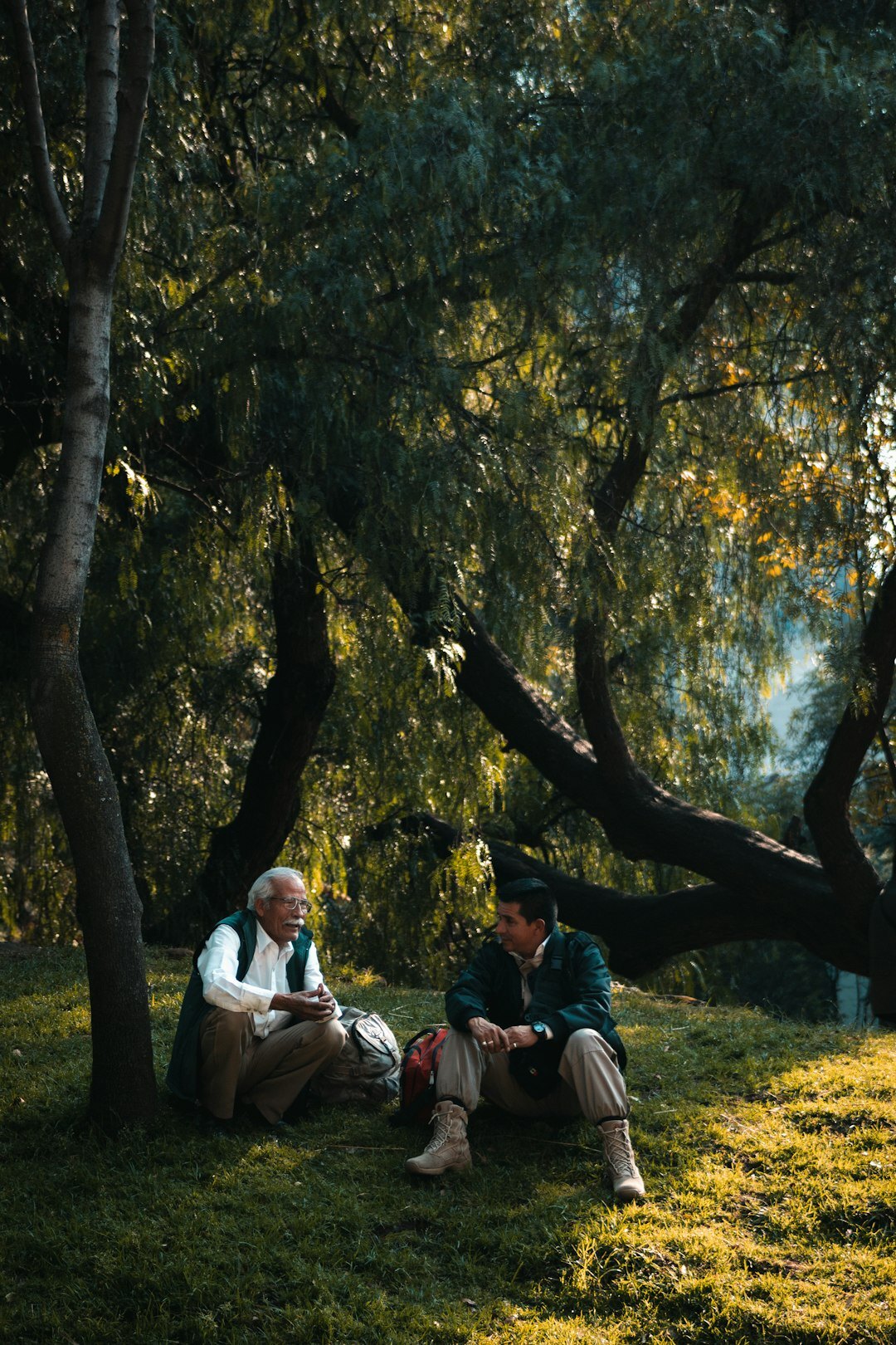 elderly man sharing story