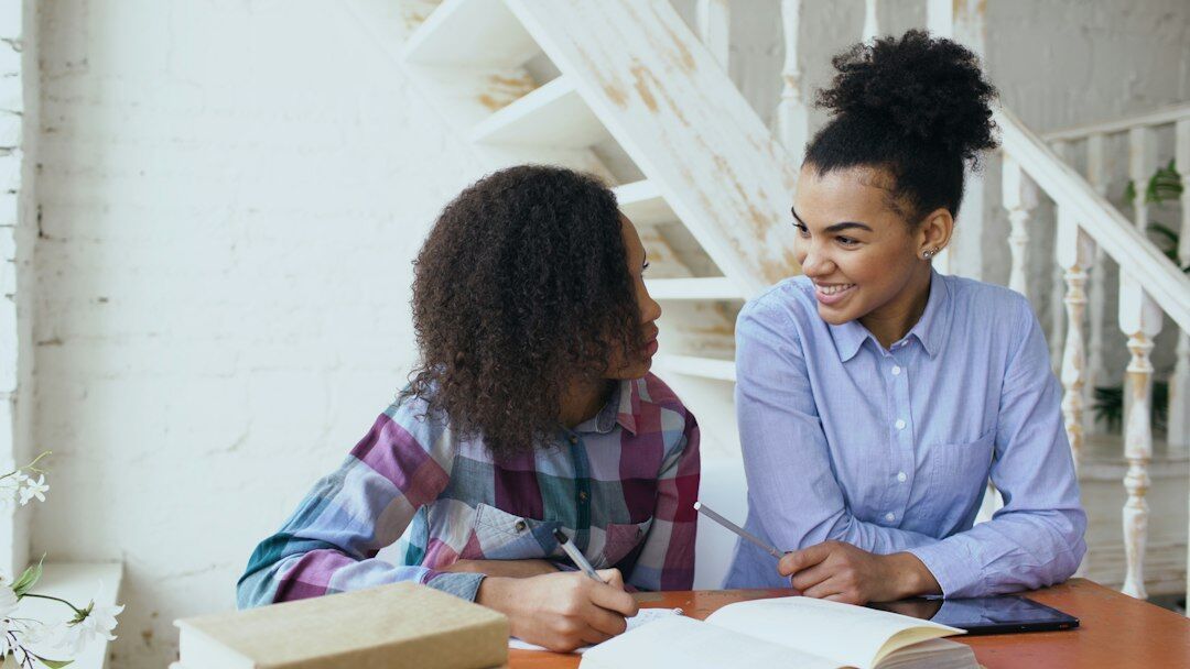 woman sharing story in home